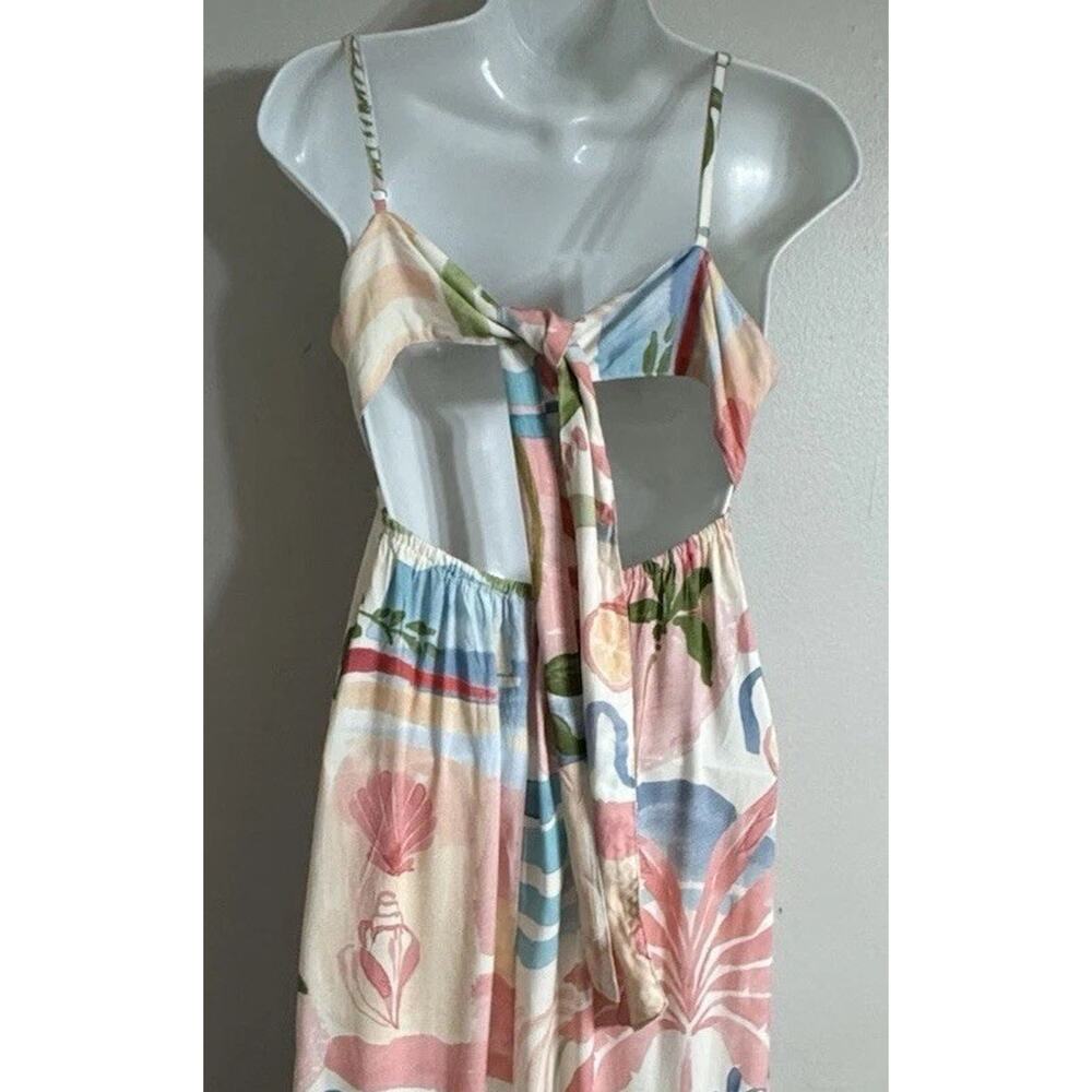 Paper Heart Maxi Dress Women’s XS Island Tropical Print Cut Out Ruffle Hem NWT - Picture 11 of 14
